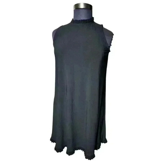 Nik‎ And Nash Dress Black Large Ruffles Sleeveless Comfortable Cocktail LBD - Picture 1 of 9